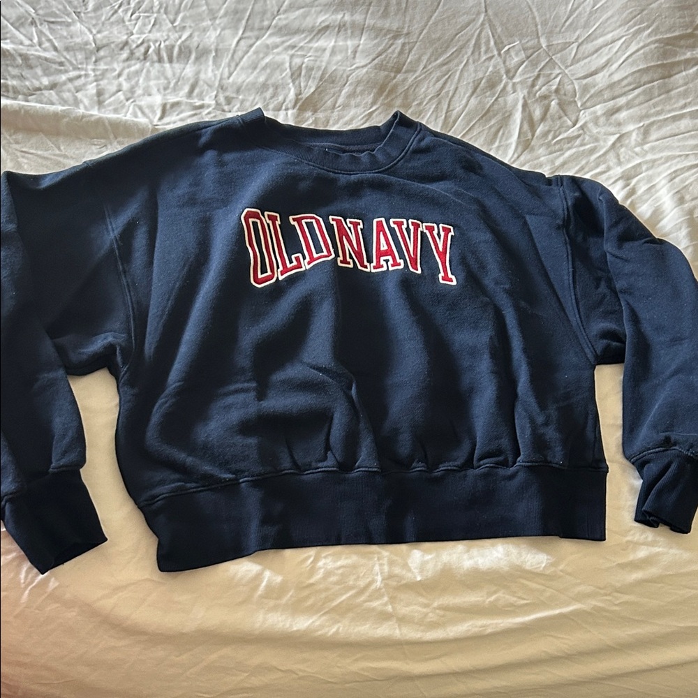 Old Navy Dark Blue Crewneck with Red Accents